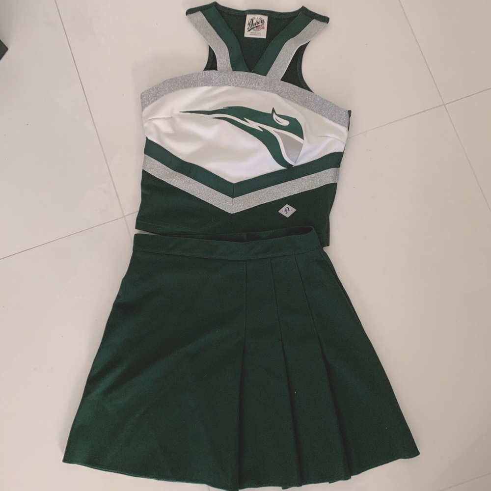 Genuine Cheerleading Uniform Green Gem